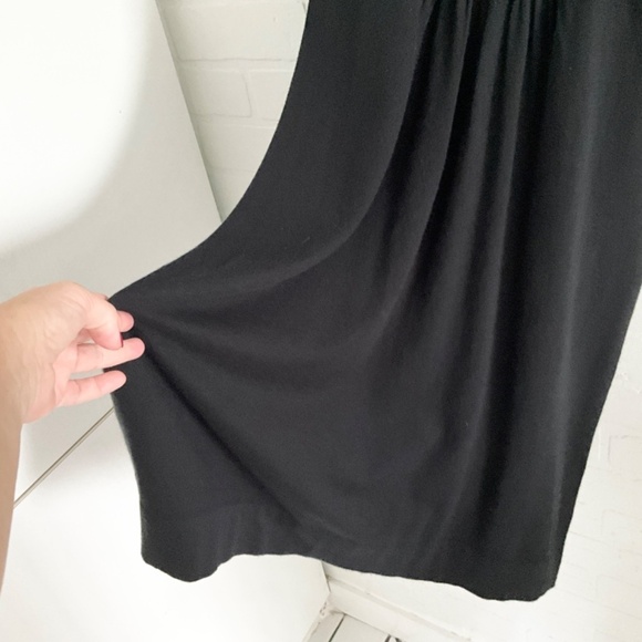 Banana Republic Mini Knit dress Milk maid Babydoll Pleated Black Silk Cotton S - Picture 6 of 11